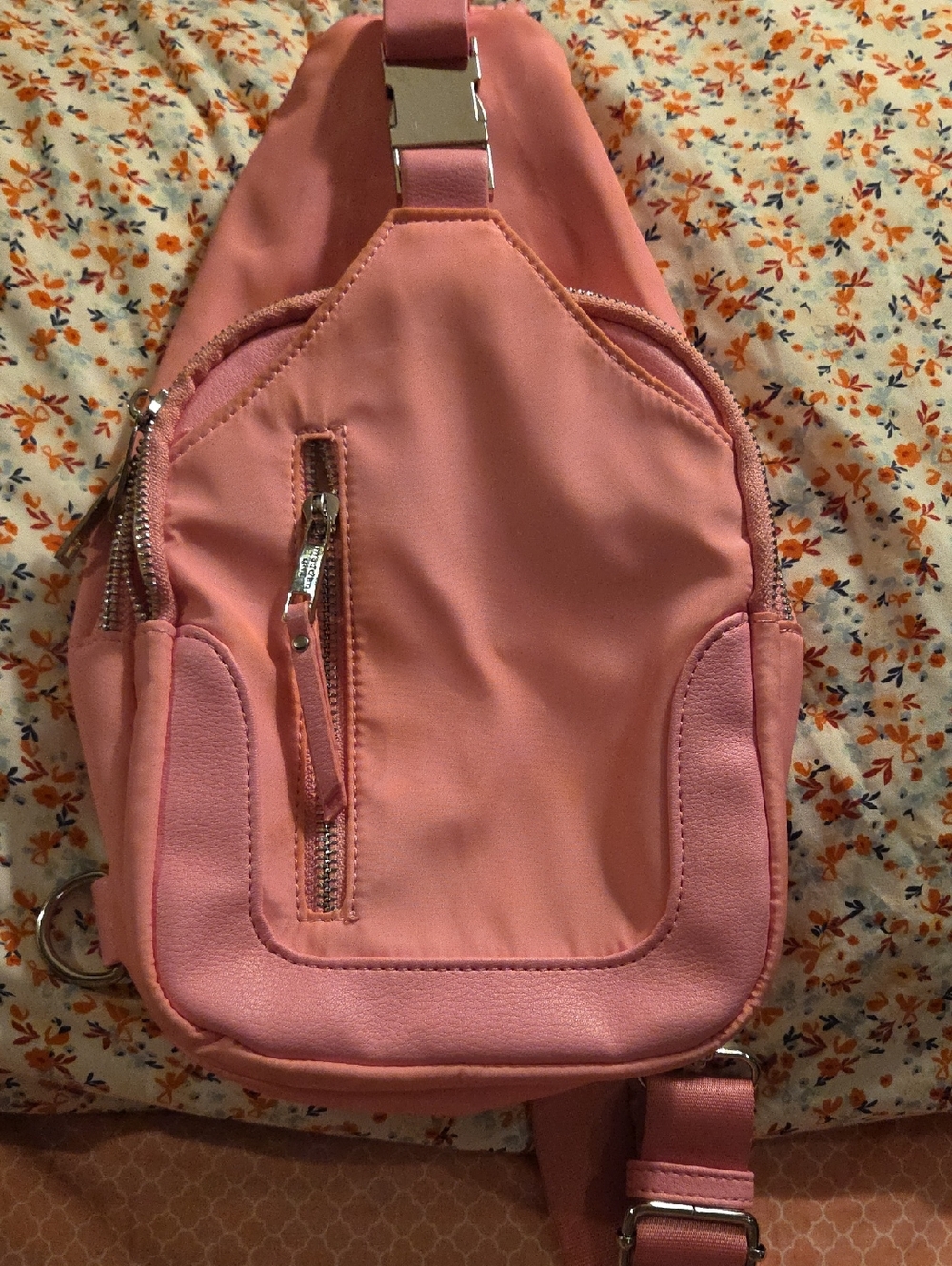 Madden Girl Brooke Pink Nylon Women’s Sling Bag - Lightweight Everyday Carry